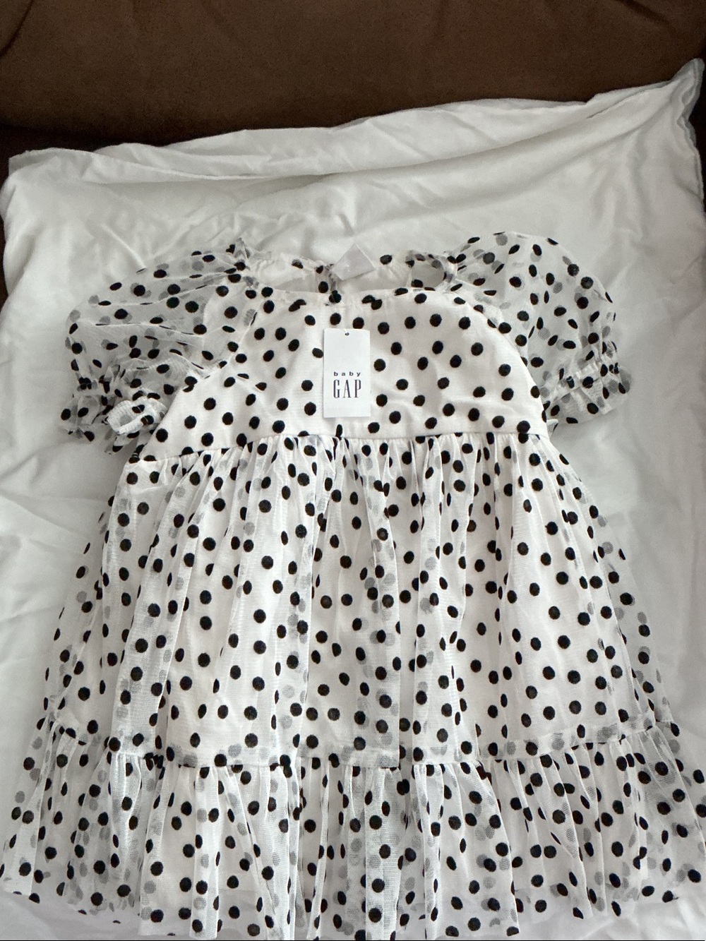 GAP Baby White Dress with Black Polka Dots. NWT BEAUTIFUL DRESS